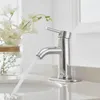 Bathroom Sink Faucets Chrome Single Hole Faucet And Cold Water Mixer Tap Stainless Steel Paint Basin Tapware