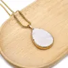 Naszyjniki wisiorek Modna naturalna półfilista kamienna woda w kształcie białego turkusowego naszyjnika klasyczne prezenty biżuterii