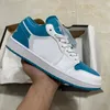 Heren Dames Lage 1s Basketbalschoenen Zwart Toe Mokka UNC Groen Universiteit Blauw Pens Wit Rook Grijs Schaduw Gewassen Denim Laser True Sport Sneakers