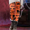 女性用レギンスオフィスパンツ女性のためのハロウィーンプリントエラスティックカジュアルブーツ4xl