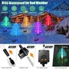 Gräsmattor Solar Fiber Optic Christmas Lights LED Outdoor Waterproof Xmas Decor Jellyfish Lights For Yard Garden Patio Lawn Stake Lights Q231125