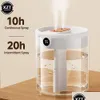 Autres humidificateurs de jardin à la maison Humidificateur d'air à double buse de 2 L avec diffuseur d'huile aromatique de grande capacité LCD adapté à la famille Bedroo Otrlf