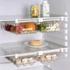 Dish Racks Fridge Organizer Fruit Egg Refrigerator Storage Rack Under-shelf Refrigerator Drawer Box Fresh-keeping Kitchen Organizer 231124