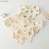 Bibs Burp Cloths Korean Style Cotton Gauze Baby Feeding Bibs Summer Soft Petal Infants Print Saliva Towel Newborn Toddler Burp Cloth Kids Bib NewL231125