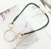 Pendant Necklaces 2023 Circle Necklace Rose Gold Color Alloy Choker Simple Design Fashion Jewelry Mrs Win