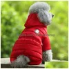 Abbigliamento per cani Designer Abbigliamento per cani Abbigliamento invernale Impermeabile antivento Cani Cappotti Caldo pile imbottito Freddo Pet Snowsuit per Chihu Dhbqh
