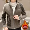 Vestes pour hommes de haute qualité fermeture éclair géométrique motif patchwork hommes manteau automne hiver homme heren court jaquetas masculino