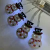 Dekoracje świąteczne Kolor Malowany żelazny wisiorek LED LED String Świąteczny Dekoracja Festiwal Wakacyjny Snowman Santa Claus Xmas Tree Decor 231124