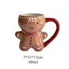 Mokken Kerst Creatieve Keramische Mok Schattig Gingerbread Man Koffie Paar Cup Kerstcadeau Jaar Drinkwaren Navidad Thuiskantoor Drinkmok 231124