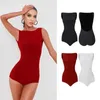 Stadiumkleding Latin Dance maillots Backless kleding Dames Gymnastiek Tops Volwassen training Rood Zwart Zomer