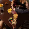 Set di stoviglie da 15,75 pollici Tagliere per aperitivo Tavole per formaggi e salumi in legno uniche Posate divertenti Piatto da vino da cucina