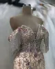 2023 April Aso Ebi Luxurious Mermaid Prom Dress Beaded Crystals Sexy Evening Formal Party Second Reception Birthday Engagement Gowns Dress Robe De Soiree ZJ641