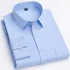 Men's Dress Shirts Long Sleeve Classic Elastic Wrinkle Resistant Smooth Soft Business Casual Regular Pocket Social Shirt