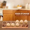 Storage Bottles 12 Holes Japanese Style Wooden Double Row Egg Box Home Organizer Rack Eggs Holder Kitchen Decor Accessories