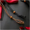 Chaînes Chaînes Cristaux Pendentif Porte-Pierre Collier Cordon Corde Tissée À La Main Pour Faire Des Bijoux Personnalité Créative Naturel Agate Net F3 Dhm7F