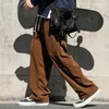 Męskie spodnie męskie spodnie męskie spodnie luźne proste spodnie sztrutowe splatyczne talii dresowe preski mody streetwear sprężyna sportowa joggera spodnie ZLN231125
