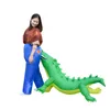 Halloween mascot Inflatable Clothing Cartoon Animal Biting Buttocks Doll Inflatable Costume Green Outfit Bar Activity Clothing