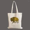 Borse per la spesa Borsa di tela personalizzata personalizzata bisonte americano Borsa casual personalizzata di grande capacità da donna