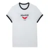 Zadig Voltaire Tシャツ24SS女性デザイナーコットンTシャツニューザディグトップフロントレッドスモールウィングレタープリント対照的な色女性