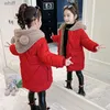 Manteau en duvet pour filles de 4 à 12 ans, veste d'hiver chaude en velours pour filles, parka longue à la mode, combinaison de neige, ours mignon, vêtements d'extérieur pour enfants L231125