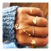 Anéis de casamento 2023 Moda Gold Color Heart Tag Shaped Simples Minimal Ajust Ring for Woman Drop