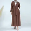 Ethnic Clothing Abaya Jazz Crepe Muslim Woman Kimono Cardigan Elegant Islam Dubai Turkey Hijabi Robe Modest Outwear Ramadan (No Inner Dress)