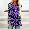 Women's Blouses Halloween Skull Print Women Blouse O-neck Long Sleeve Clothes For Plus Size Vintage Top Et Chemises Femmes Camisas