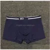 Cuecas 3 pcs Mens Underwear Boxer Algodão Orgânico Shorts Modal Sexy Gay Masculino Boxers Respirável Malha Homem Asiático Tamanho Drop Delivery Ap Dhkju