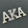 Brooches High Quality Metal Alloy Greek Letter Gold Plated Pink Green Pearl Rhinestone Sorority Apparel Jewelry