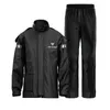 Survêtements pour hommes Combinaison de pluie pour moto en plein air Split Imperméable Réfléchissant Mince Respirant Imperméable Imperméable Veste Pantalon Ensemble Cap Hat