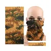 Masques de visage de mode Gaiter Masques de visage de mode Écharpe de cou Hommes Femmes Bandanas Polyester Respirant Coupe-vent Anti Cam Escalade Mas Dh9Tu