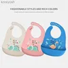 Bibs Burp Cloths 1pcs Waterproof Baby Bibs Cartoon Dinosaur Printed Kids Bibs Adjustable Soft Silicone Bib Baby Feeding StuffL231126