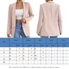 Ternos femininos gola lapela escritório blazer jaquetas cor sólida feminino com bolsos estilo elegante decote em v fino ajuste roupa de férias