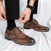 New Men Black Brown Lace Up Brogues Shoes Moccasins Male Wedding Prom Homecoming Party Footwear Zapatos Hombre