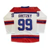 Movie Hockey 99 Wayne Gretzky Jerseys Film Indianapolis Racers College Team Rot Weiß Vintage All Stitched Sport University Atmungsaktiver Pullover HipHop Retire