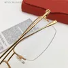 Nouvelle vente claire petite lentille 18k cadres plaqué or ultra-léger carré demi-monture lunettes optiques hommes affaires style lunettes modèle 0071O