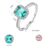 Femmes haut de gamme émeraude s925 bague en argent marque de luxe Micro ensemble Zircon synthétique gemme exquise bague mode classique fête de mariage bijoux saint valentin cadeau