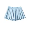 Rokken Zomer mini -rokken voor vrouwen Harajuku High Taille Rokken dames Koreaanse mode sexy rokken vintage geplooide rok tennisroze blauw 230425