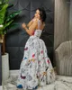 Work Dresses Women Big Swing Cape Ball Long Skirt Suit Gown Maxi Graffiti Printing And Crop Top Two 2 Piece Set Matching Chic Outfits