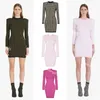 vestidos womens sweaters dress designer dress sweater women round neck casual sweaters long sleeved sexy jacquard bandage dress for slim fitting womens clothing