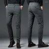 Pantalons pour hommes de haute qualité hommes fibre de bambou régulier décontracté printemps affaires droite Stretch pantalon mâle mode japonaise