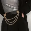 Cinture Cintura a catena in metallo punk hip-hop per le donne Cinturino in vita elastico in pelle elasticizzata moda Camicia da donna Abito Corsetto Cinturino Accessorio Cinture
