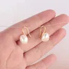 Stud 10-12mm white baroque pearl earrings 18K gold-plated hook gold chic teardrop elegant dangler natural earbob 231124