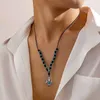 Kedjor hiphop mäns halsband fågelhänge turkos nisch avancerad enkel och fashionabla benkedja mens smycken gåva