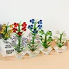 Vazolar 7 renk kristal çiçek figürler cam süs kağıt ağırlığı ev düğün dekoru sevgililer için hediyelik eşya hediyesi 230425