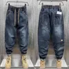 Jeans masculinos 2023 primavera outono tendência solta baggy elástico haren calças all-match calças coreanas para homens rua