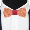 Bow Ties Adjustable Floral Carved Wood Tie Handmade Mens Wooden Business Cravat Party For Men Women Accessory