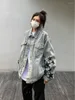 Dames Jackets High Street Stars geborduurd Jean Jacket Women Vintage gewassen losse lange mouwen jas mode hiphop y2k tops