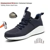 Stövlar arbetssäkerhetskor män svart för oförstörbara sneakers skyddande stål cap zapatos muje 231124