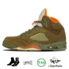 A ma maniere 5 Dawn basketball shoes Jumpman 5s Grille olive chance voile verte tissu noir fin UNC chaussures de sport pour hommes【code ：O】